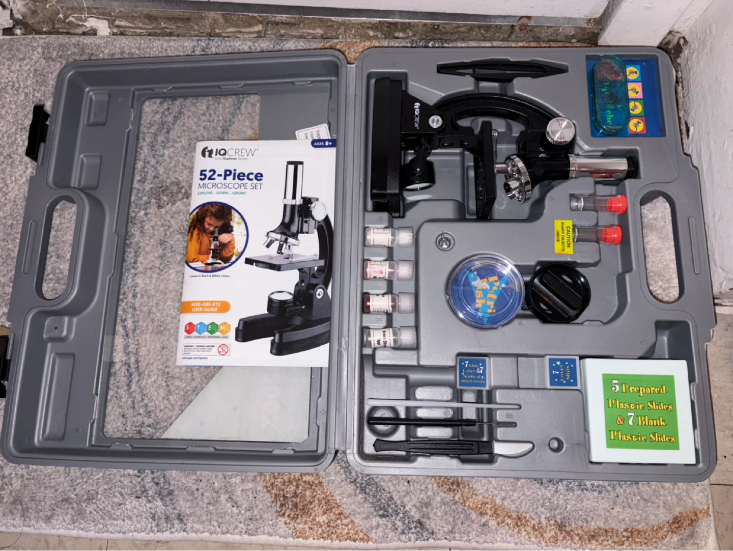 Microscope STEM Kit with Metal Body Microscope, LED Light