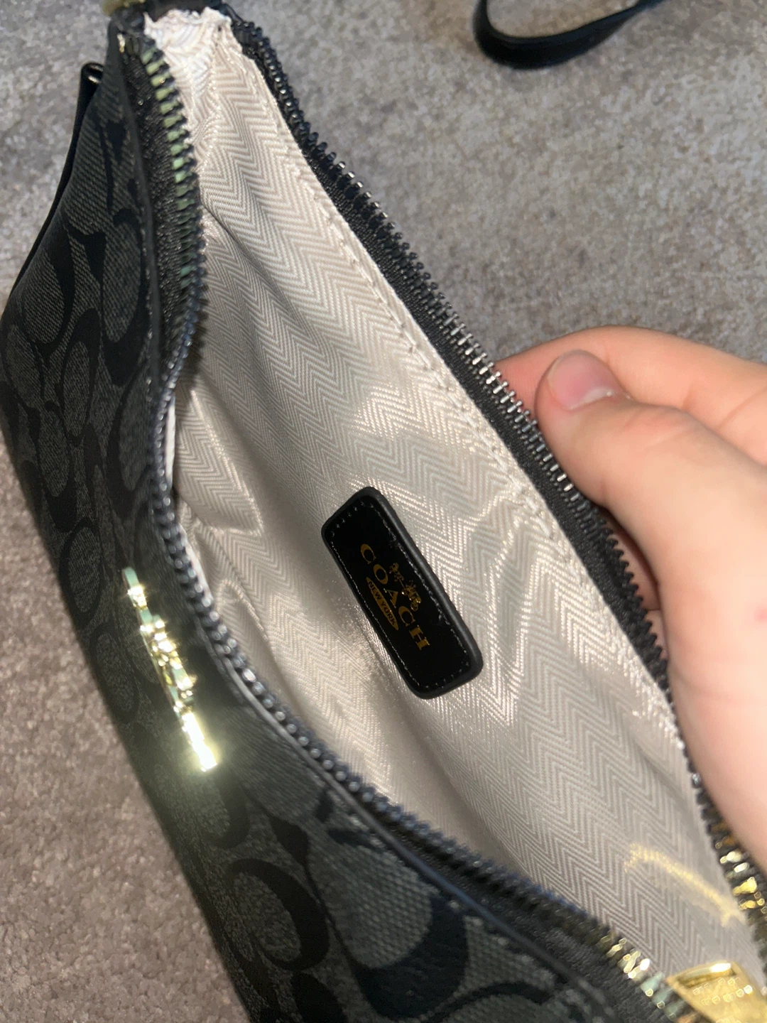 Coach Black Signature Jacquard Shoulder Bag - photo 3