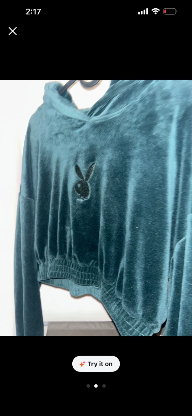 Playboy Velour Hoodie - photo 2