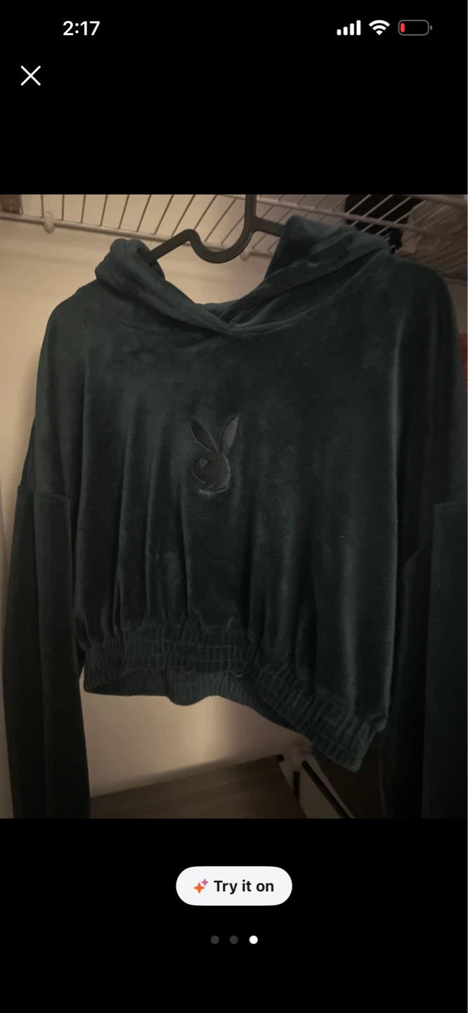 Playboy Velour Hoodie - photo 3