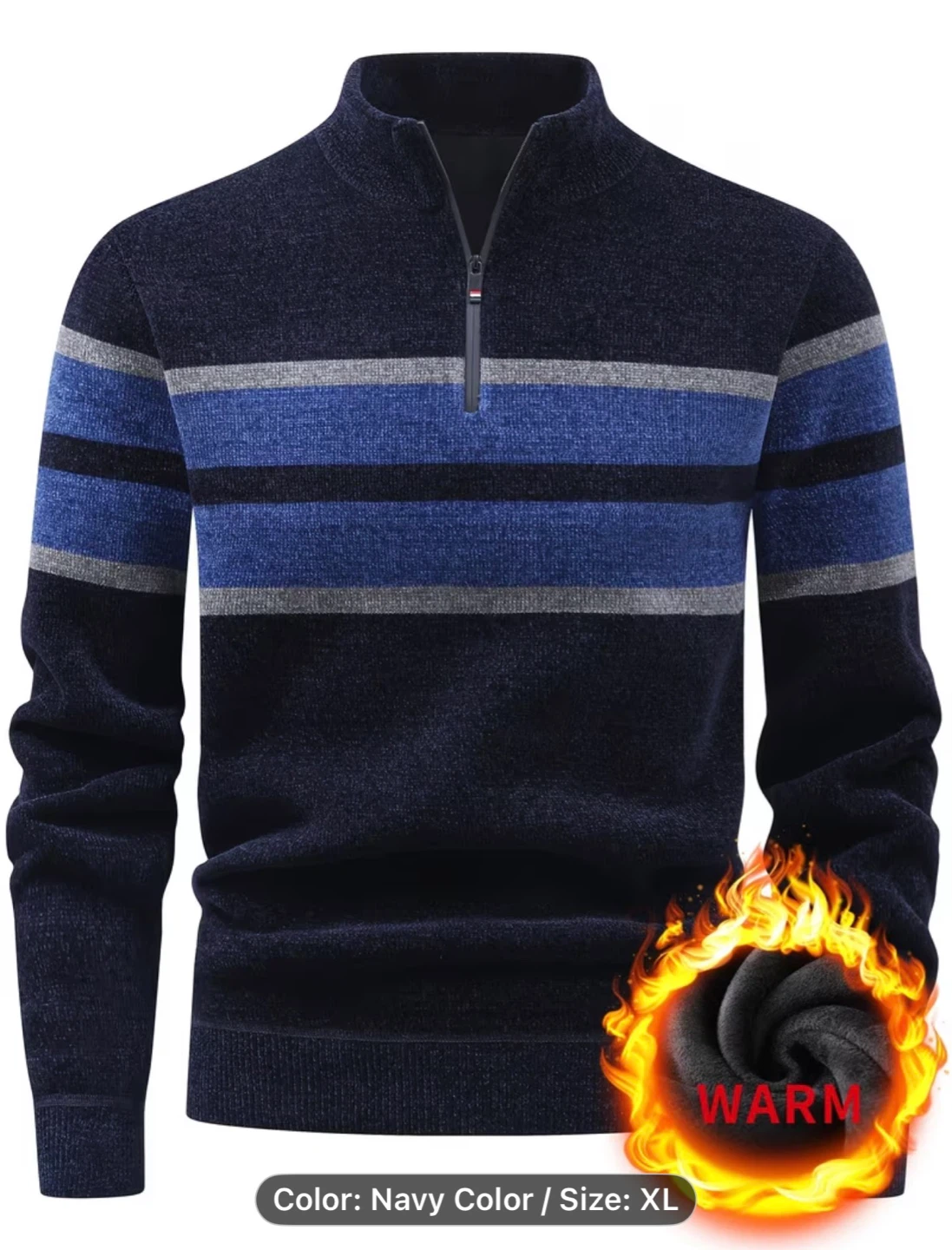 Men'S Autumn And Winter Fleece Sweater