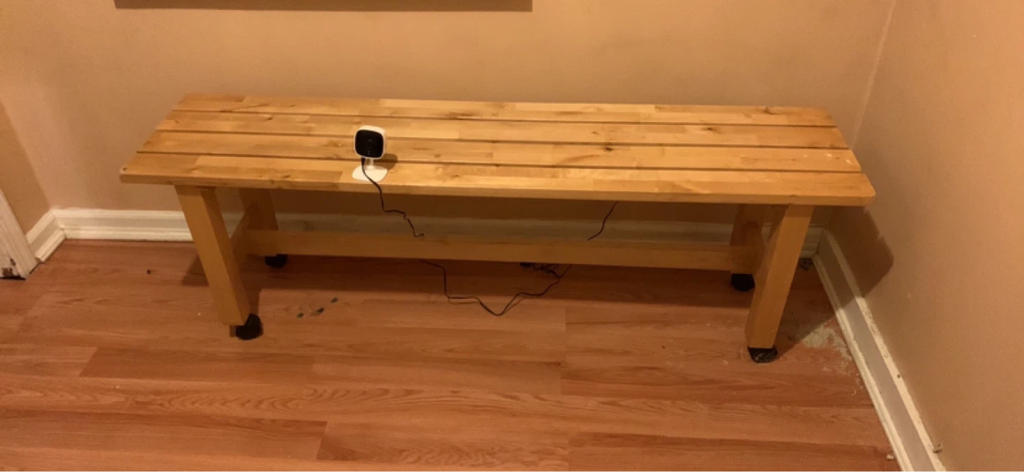 Wooden Bench with casters