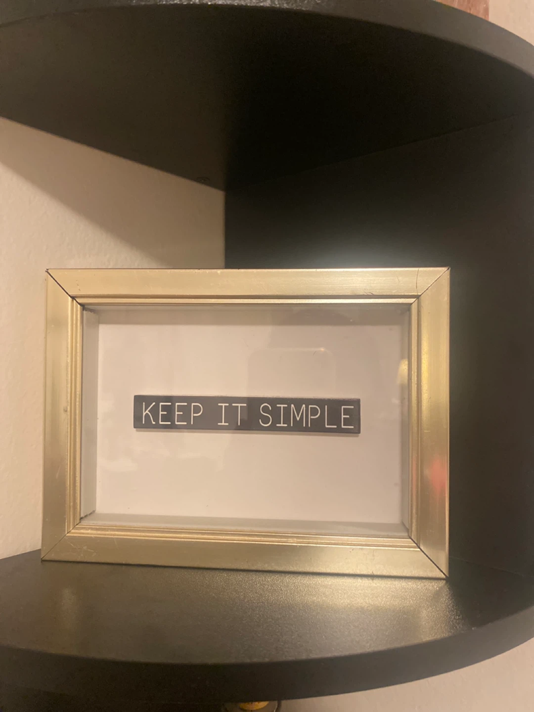 Gold Frame "Keep It Simple" Sign - photo 2