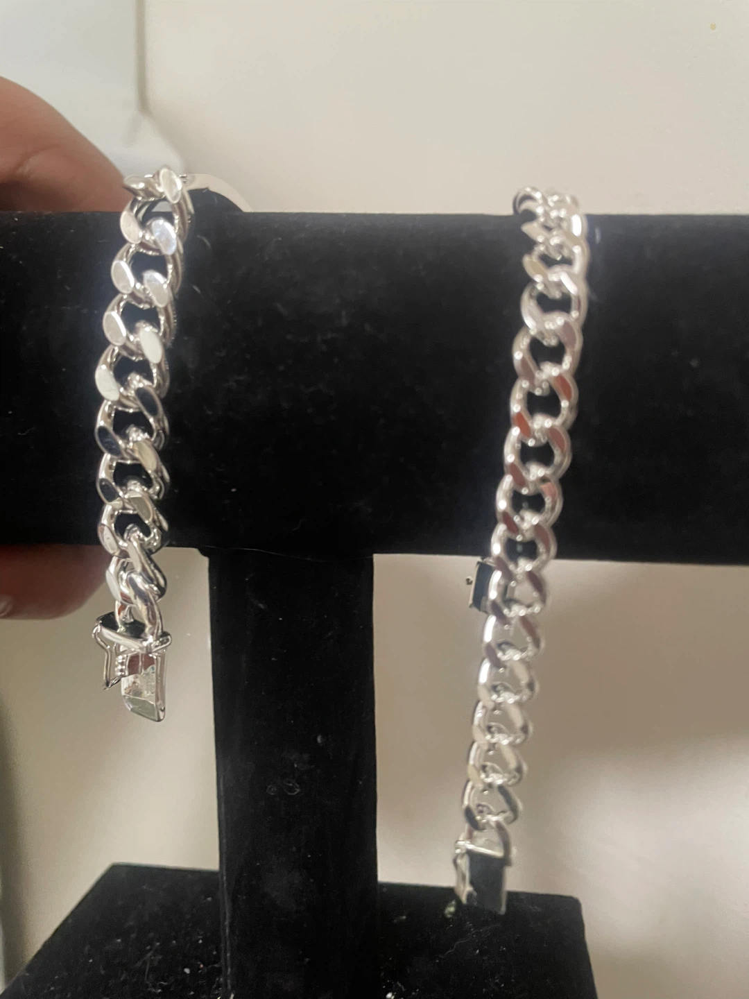 Sterling Silver Curb Chain Bracelet (8mm) - photo 2