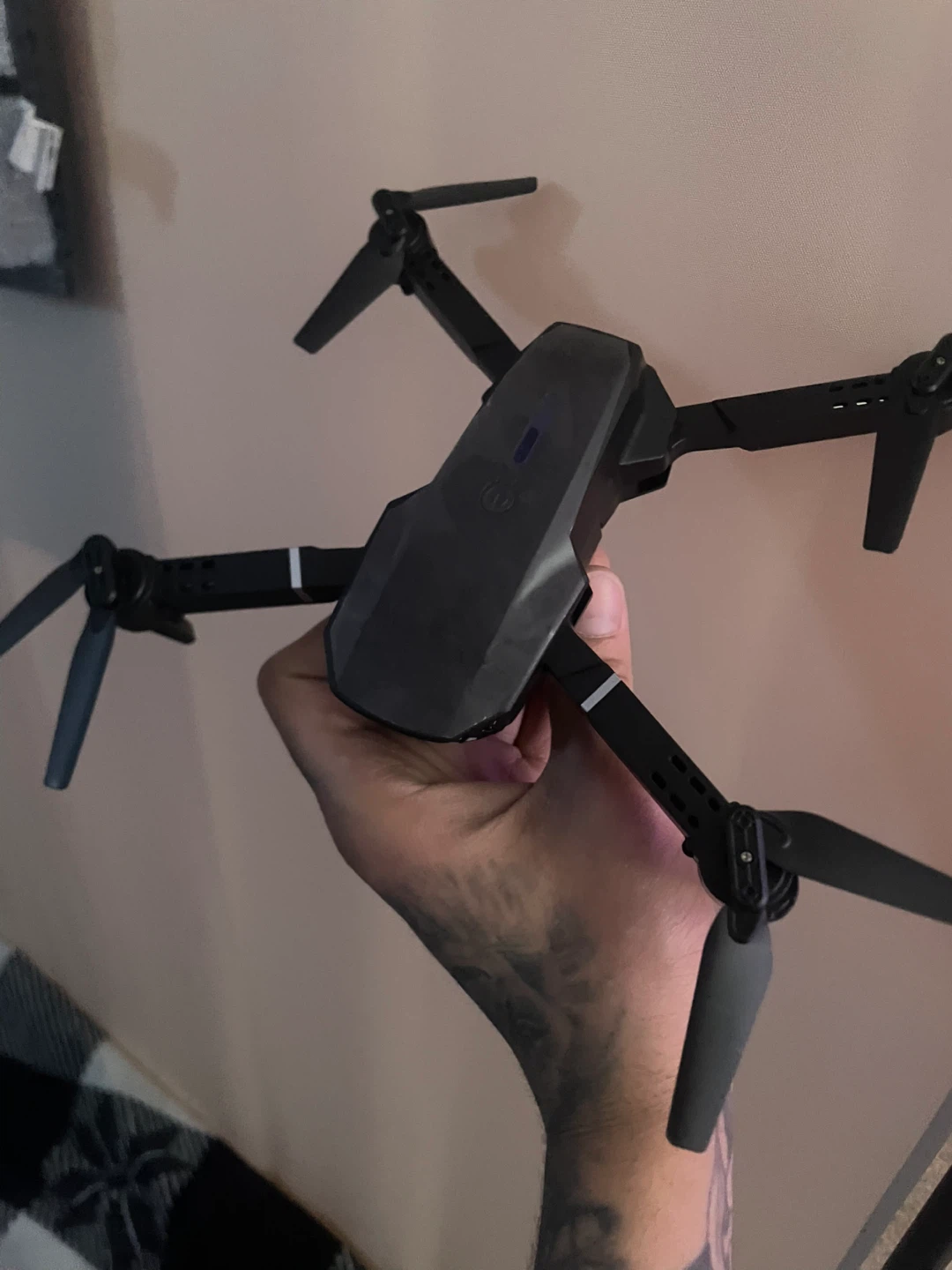 Black Folding Drone with Remote Control and Case