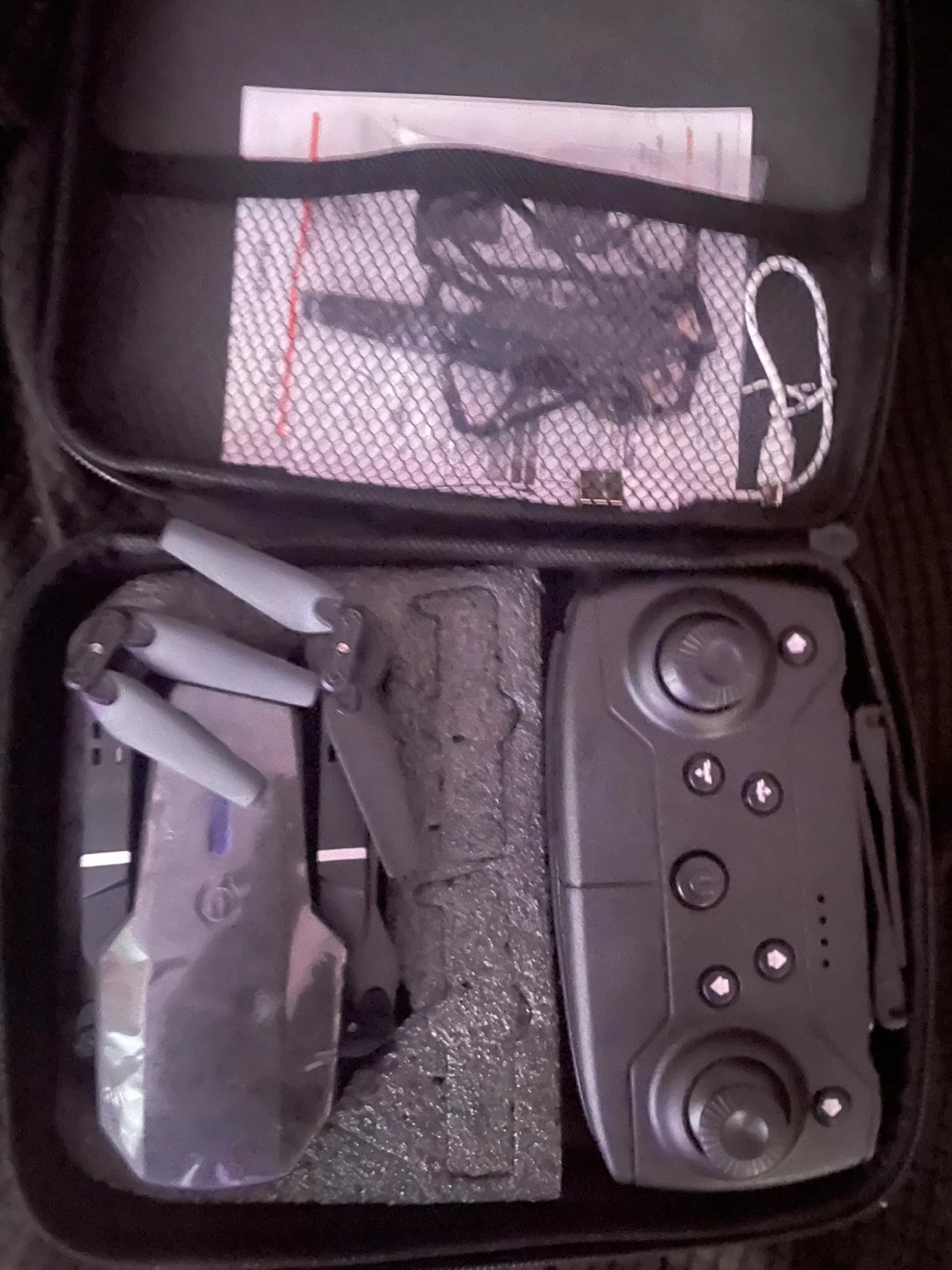 Black Folding Drone with Remote Control and Case - photo 2