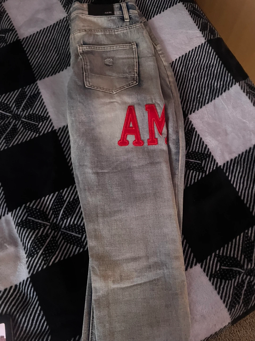 AMIRI Distressed Logo Jeans (Lg) - photo 2