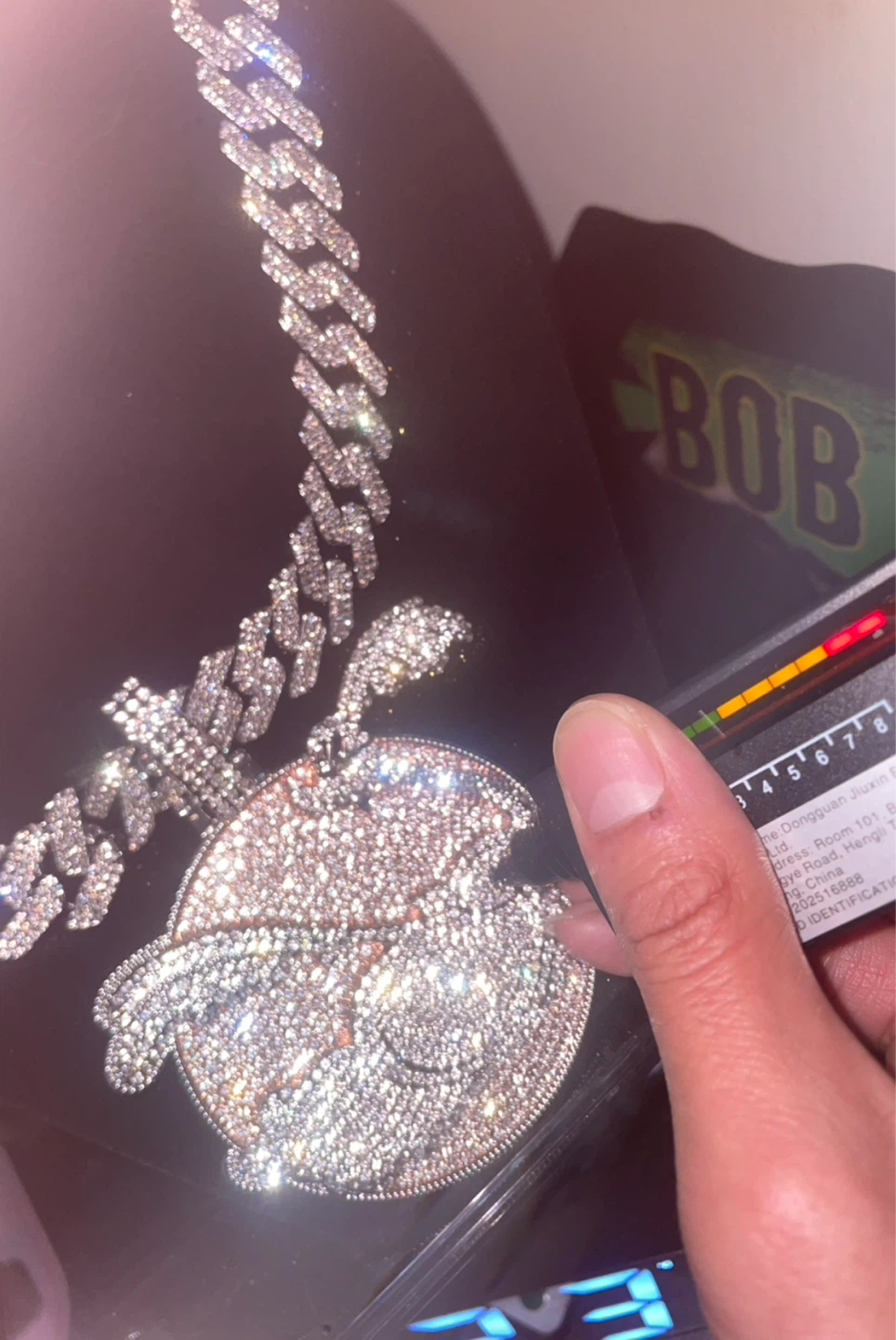 Road runner Pendant with Diamond Chain Necklace