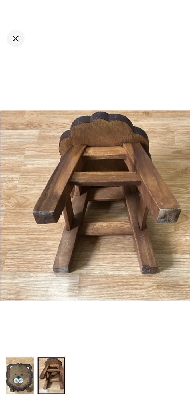 Wooden Lion Stool for Kids - photo 2