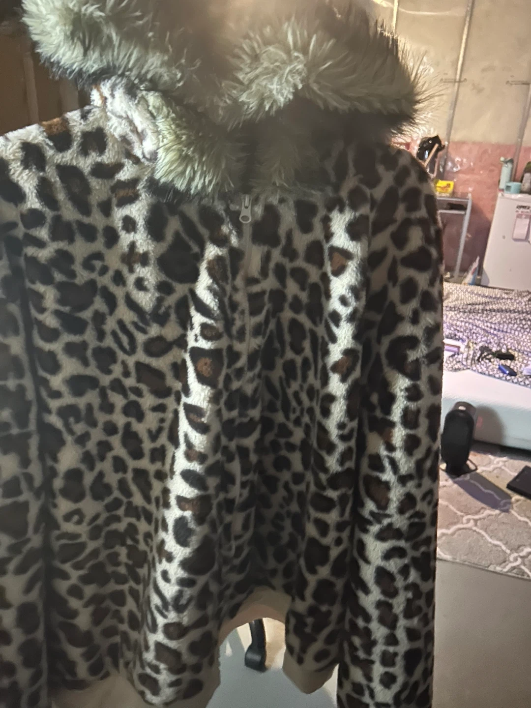 Leopard Print Fuzzy Hoodie Jacket - photo 3