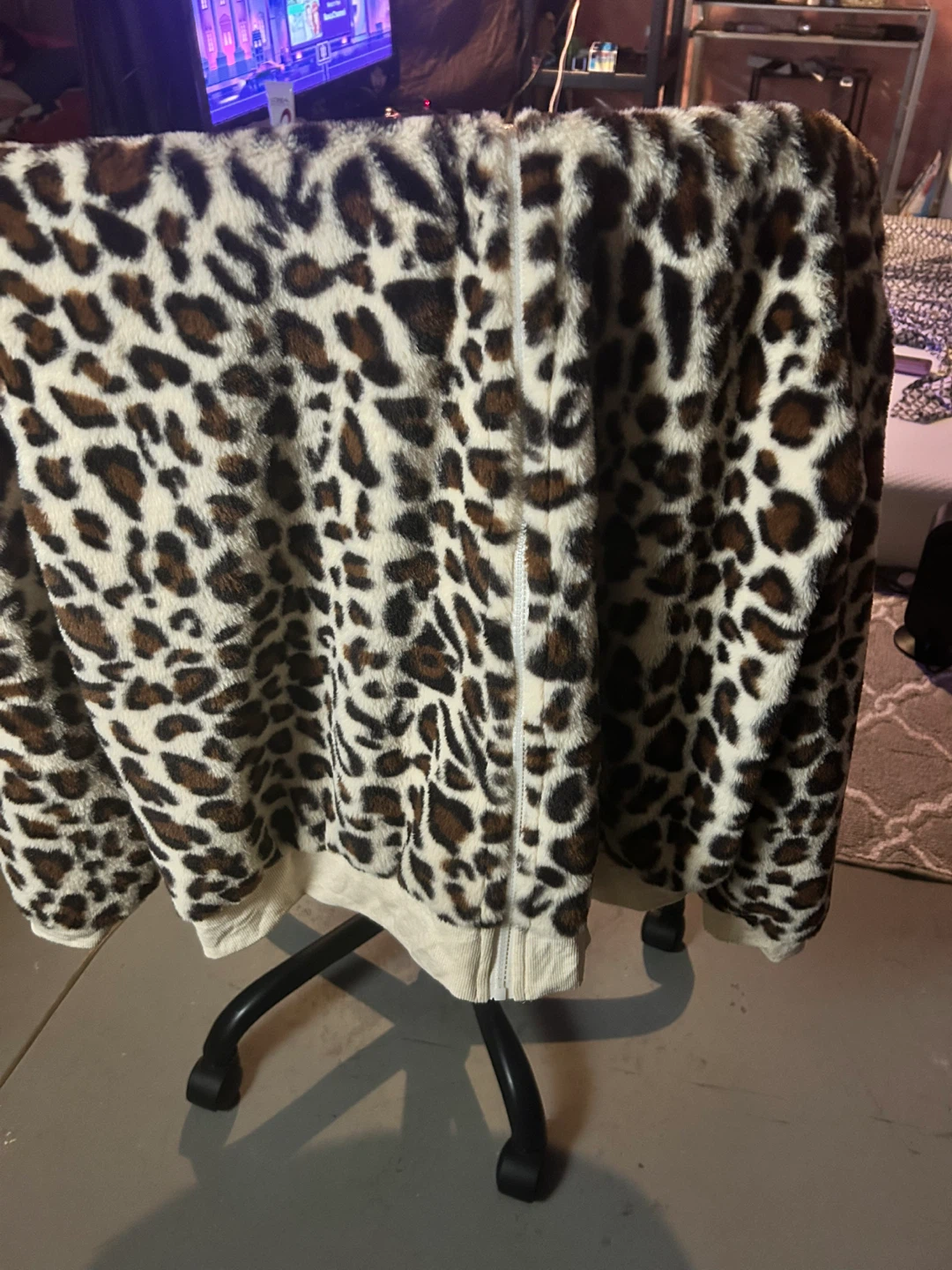 Leopard Print Fuzzy Hoodie Jacket - photo 2