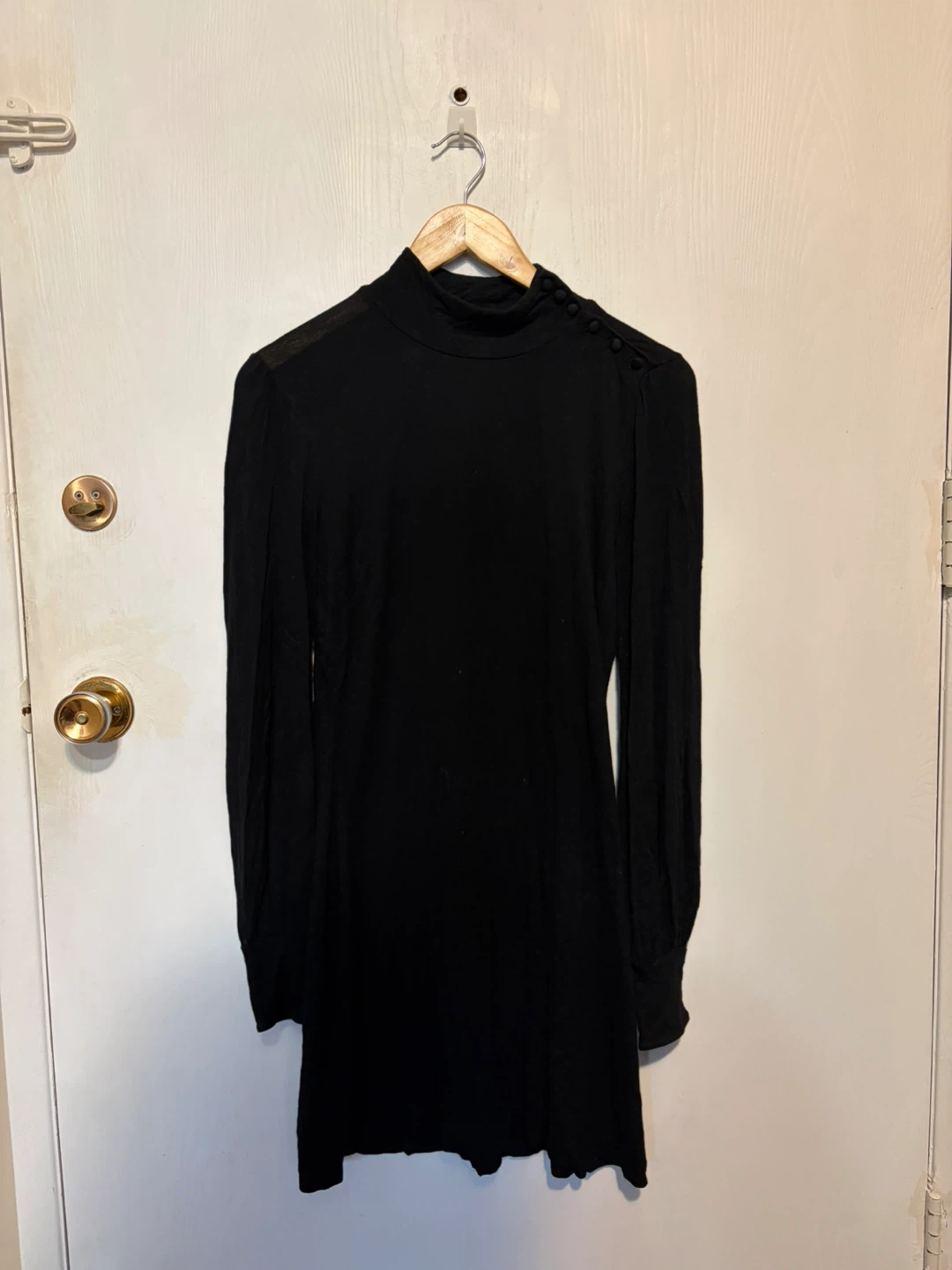 Mock Neck Little Black Dress