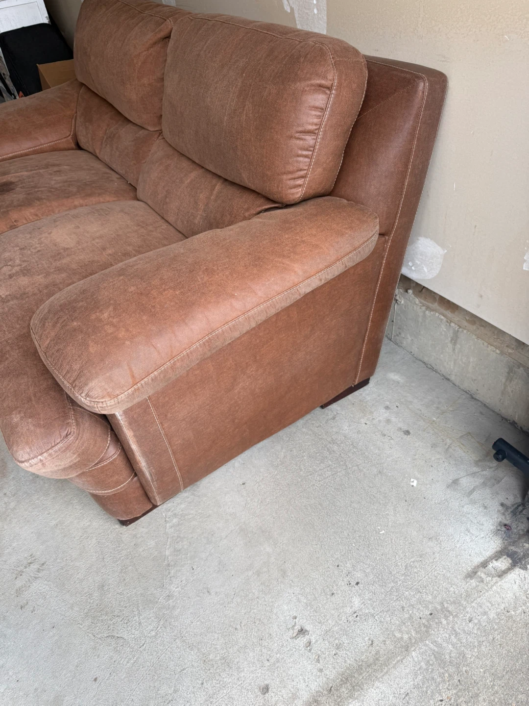 FREE Brown Faux Leather Loveseat Sofa