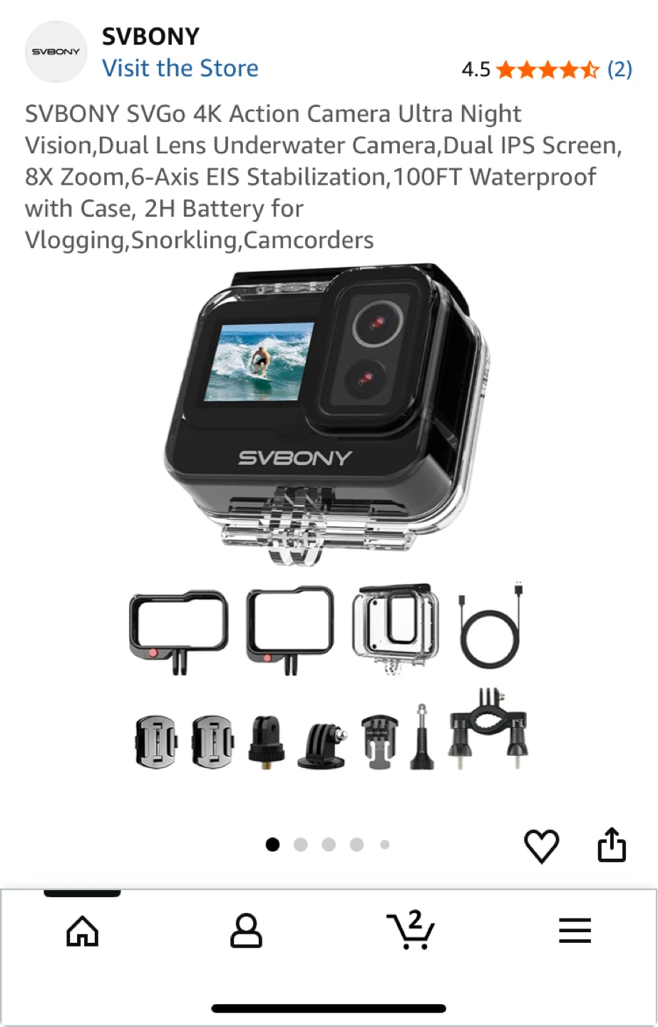 SVBONY SVGo 4K Action Camera with Case