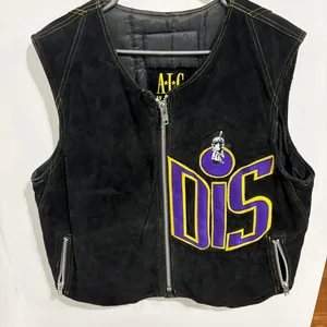 ALC Wear Black Suede Vest with "DIS" Patch