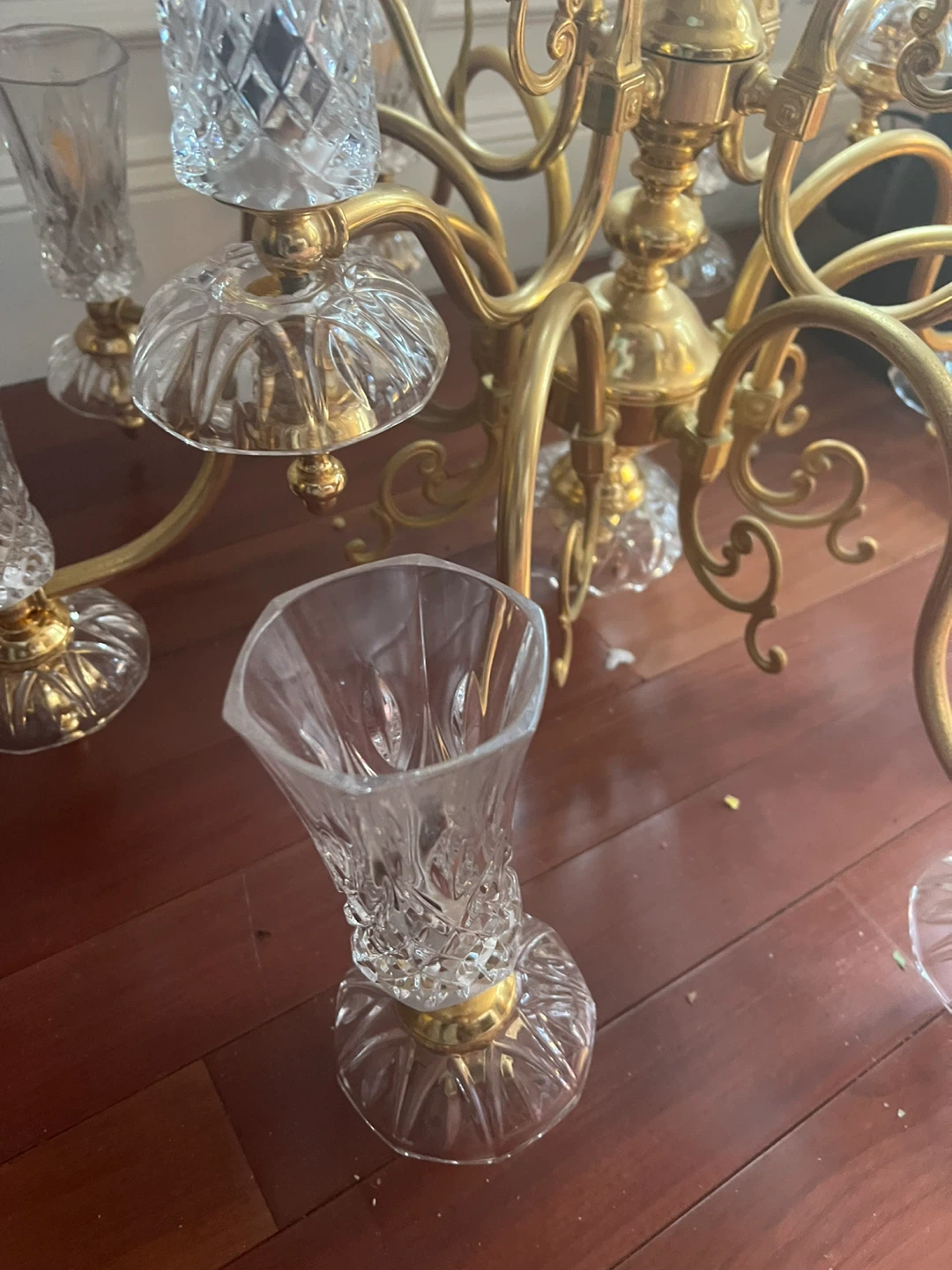 Vintage Chandelier with Crystal Vases - photo 3