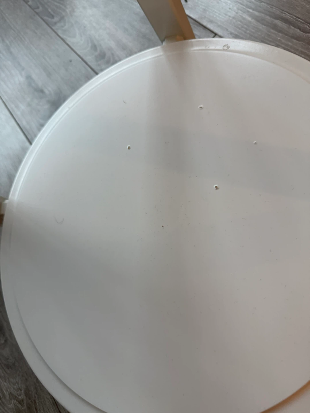 White Round Side Table with Shelf - photo 2