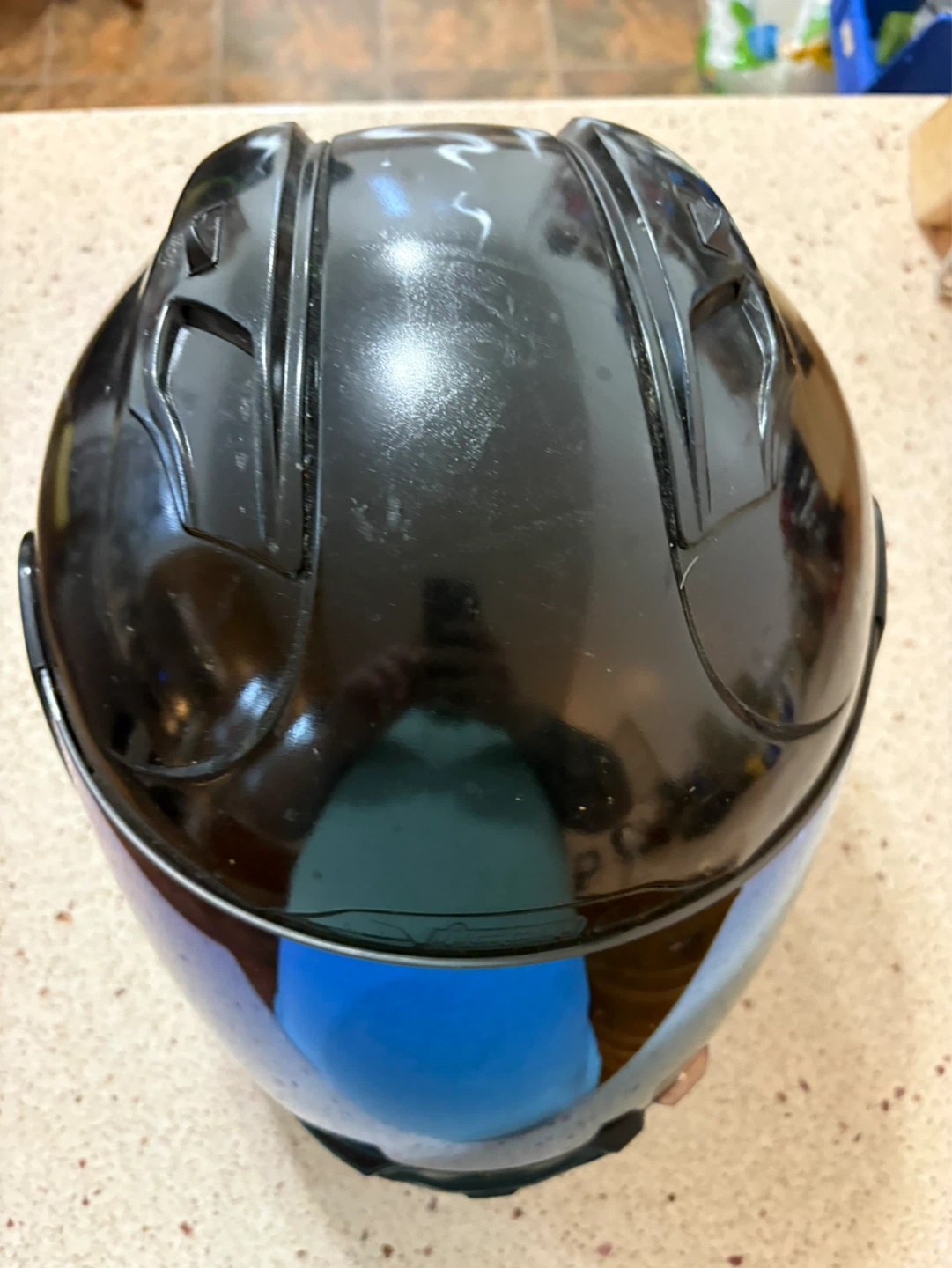 ICON Alliance Motorcycle Helmet - Skull Graphic, Blue Visor - photo 2