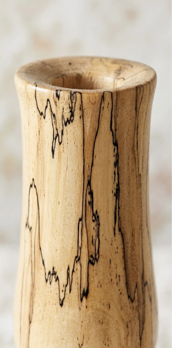 Hand-Turned Spalted Wood Decorative Vase - photo 3