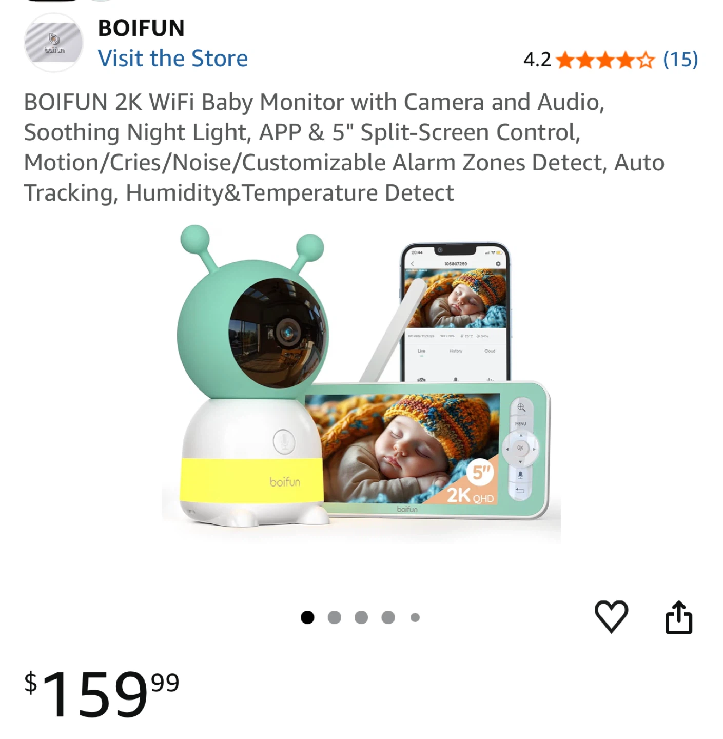 BOIFUN 5" LCD Baby Monitor - photo 3