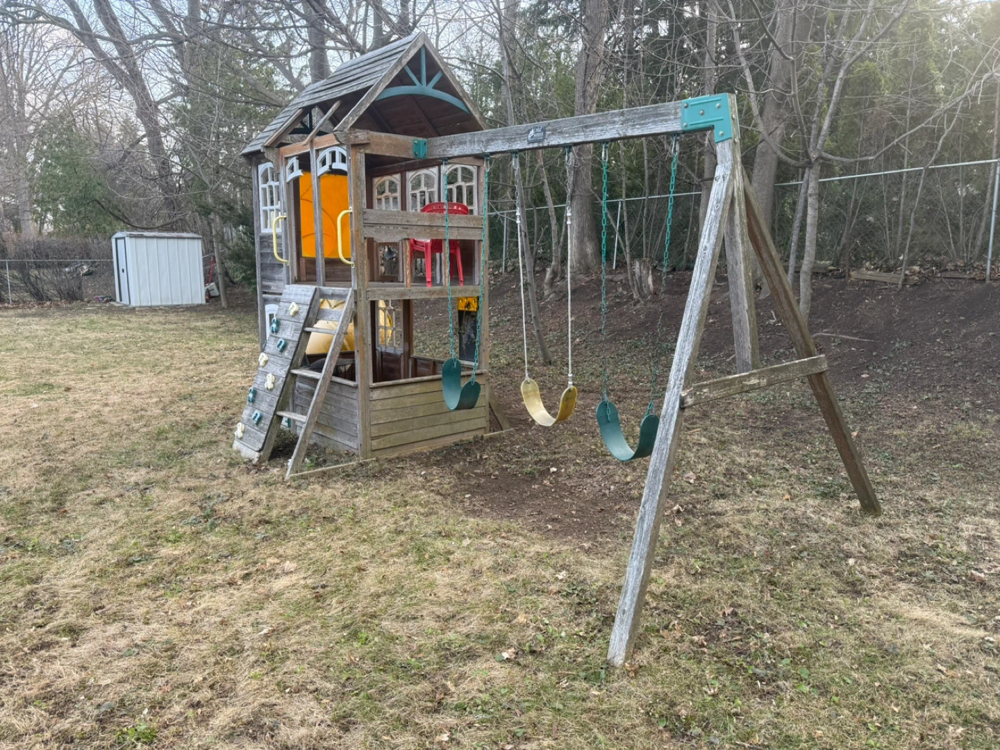 Wooden Backyard Playground with Slide and Swings - photo 3