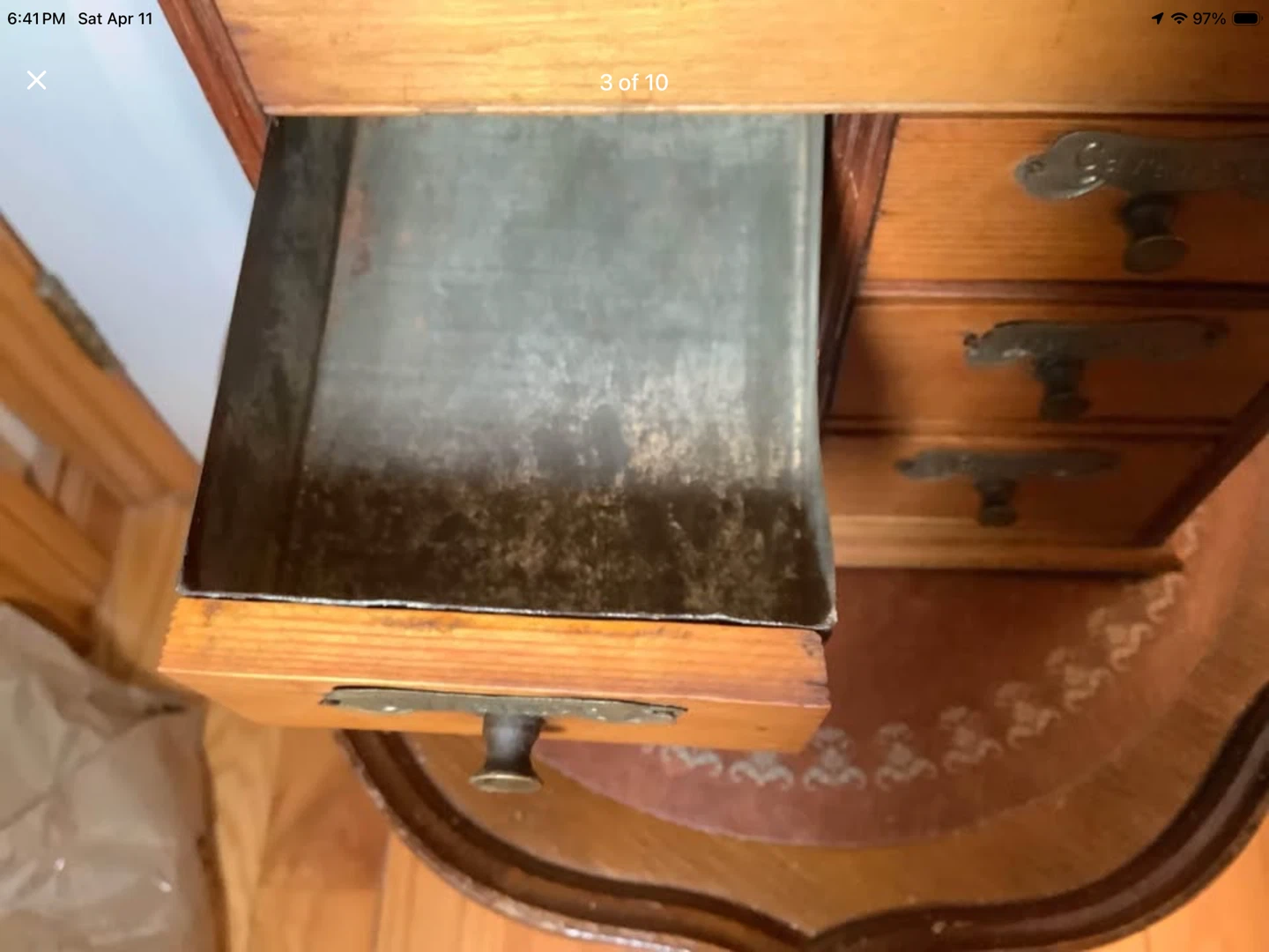 Antique 6 Drawer Wood Spice Cabinet - photo 3