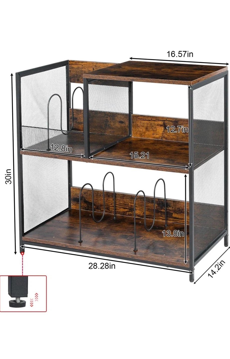 Huxitocan 3 Tier Record Player Stand and Vinyl Storage - photo 2