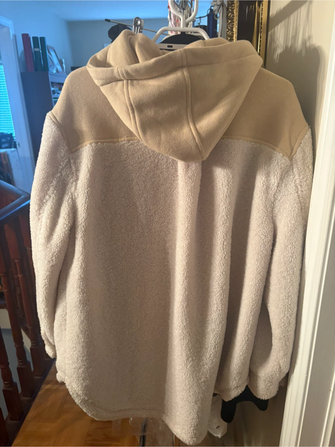Women Sanctuary Sherpa Jacket - Cream & Tan - Size L - photo 5