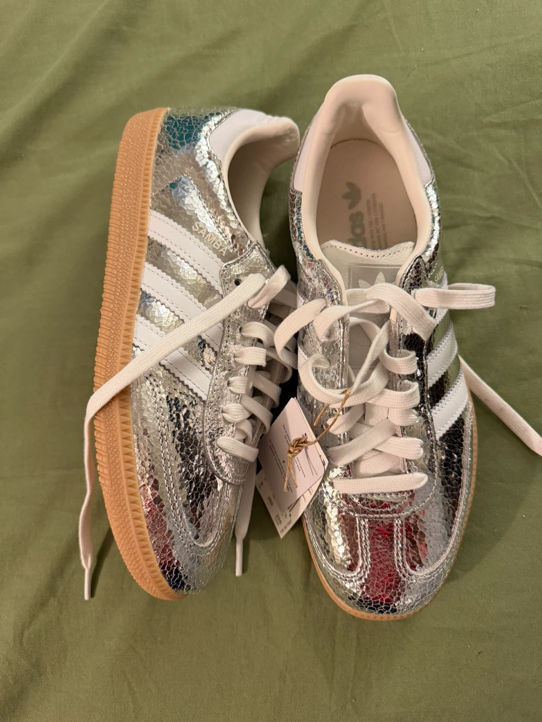 Adidas Samba OG W Silver Metallic Shoes Size 9 - photo 2