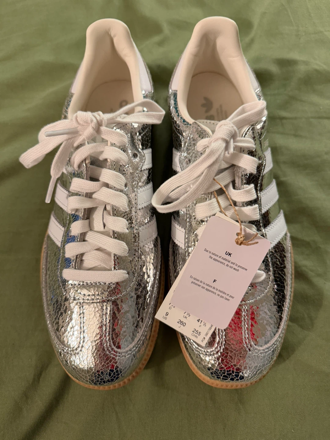 Adidas Samba OG W Silver Metallic Shoes Size 9