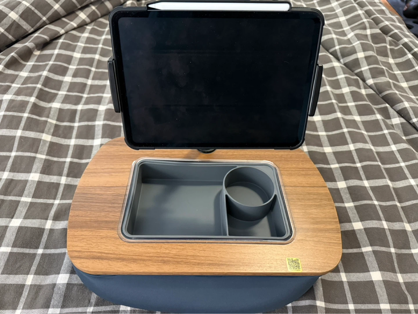 Bedside Tray with Tablet Holder and Cup Holder - photo 2