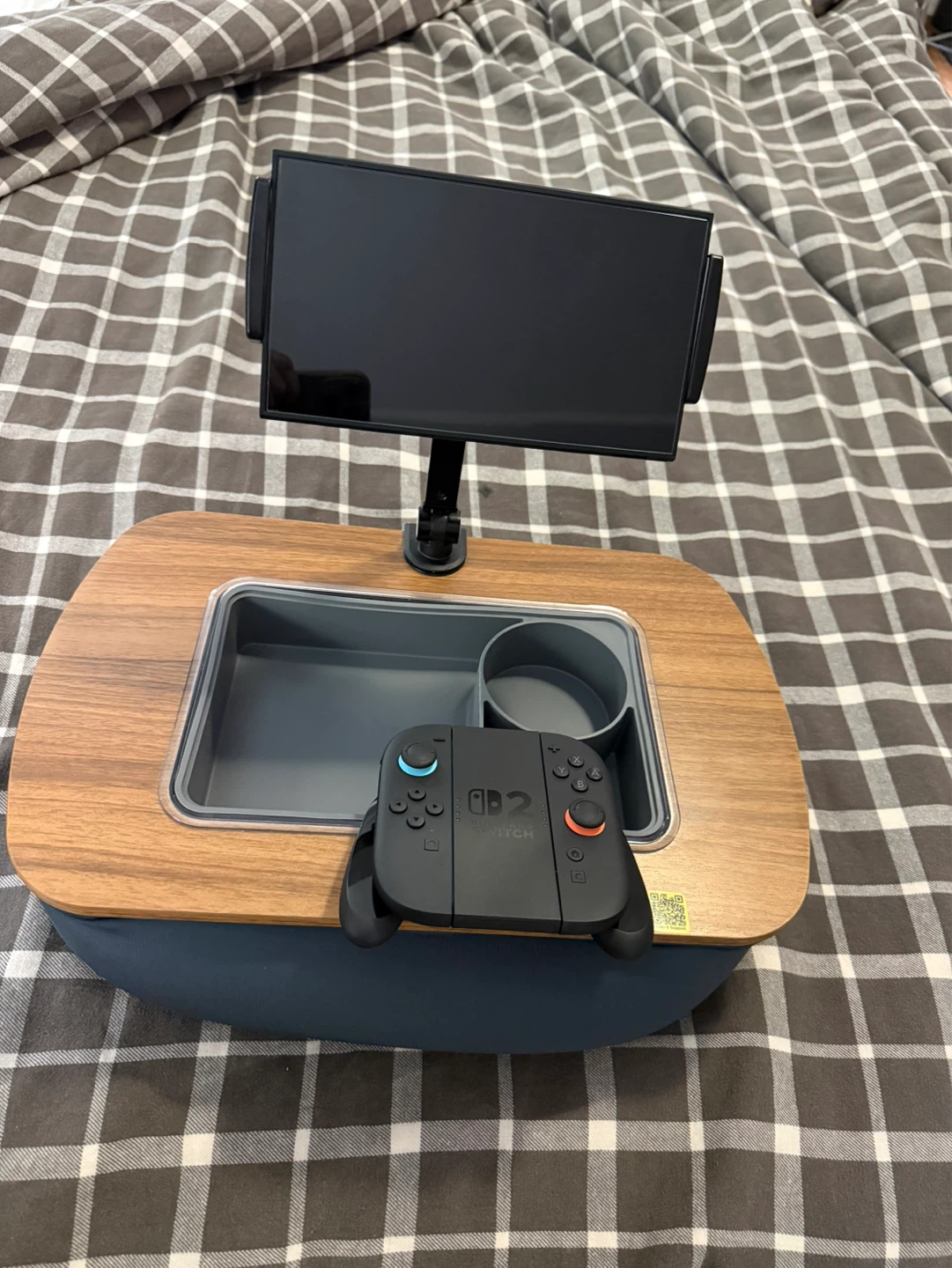 Bedside Tray with Tablet Holder and Cup Holder - photo 3