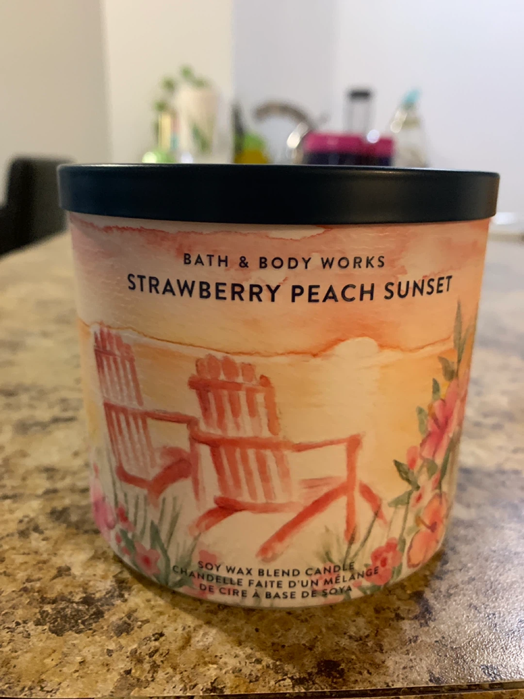 Bath & Body Works Strawberry Peach Sunset Soy Wax Blend Candle