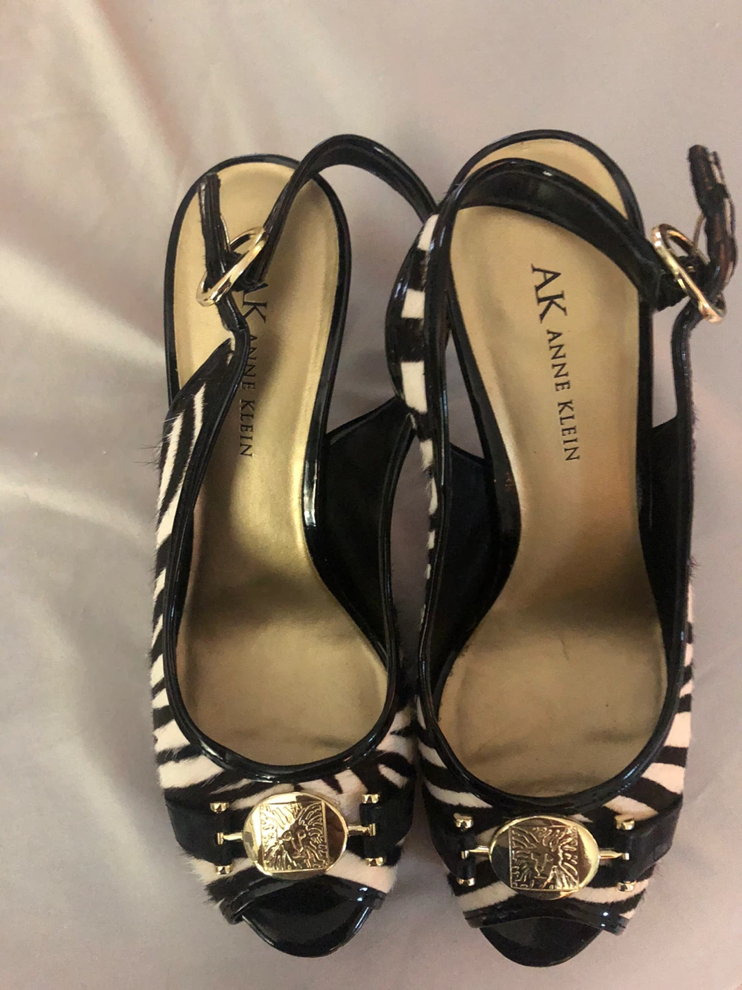 Anne Klein Zebra Print Slingback Heels