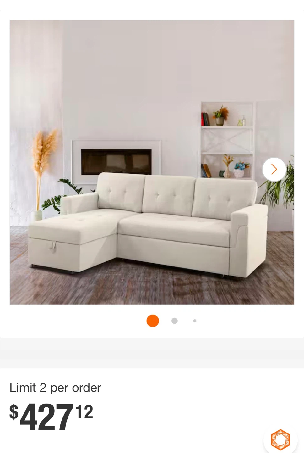 Cream Sectional Sofa with Storage - photo 5