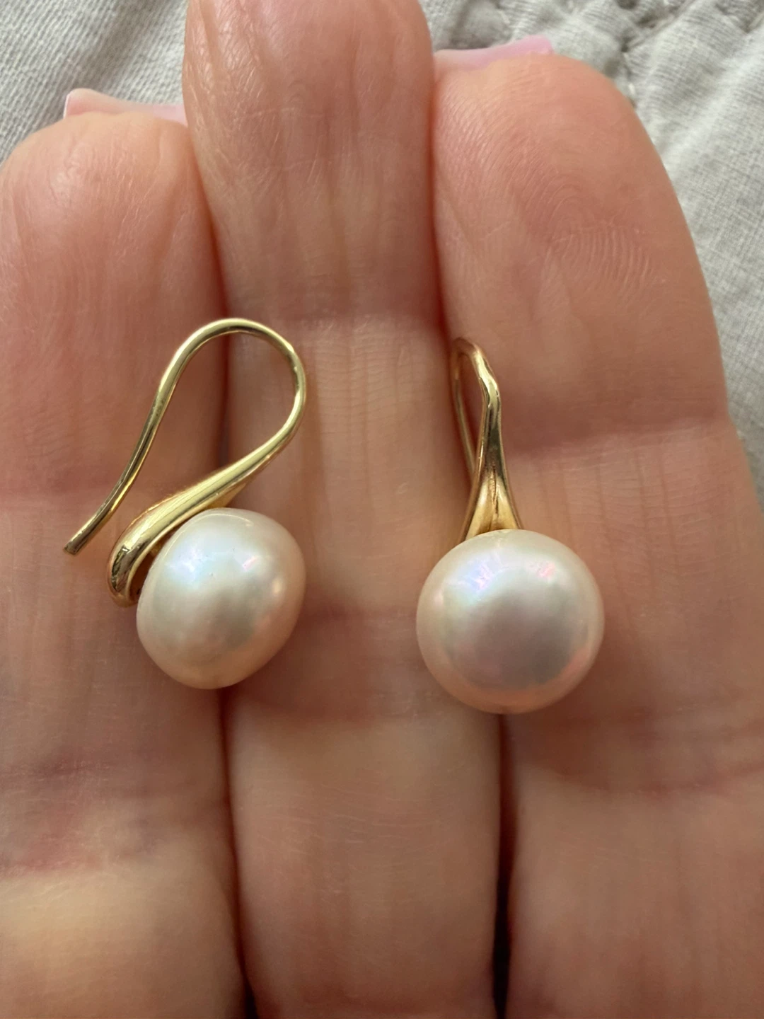 14k real pearl earrings