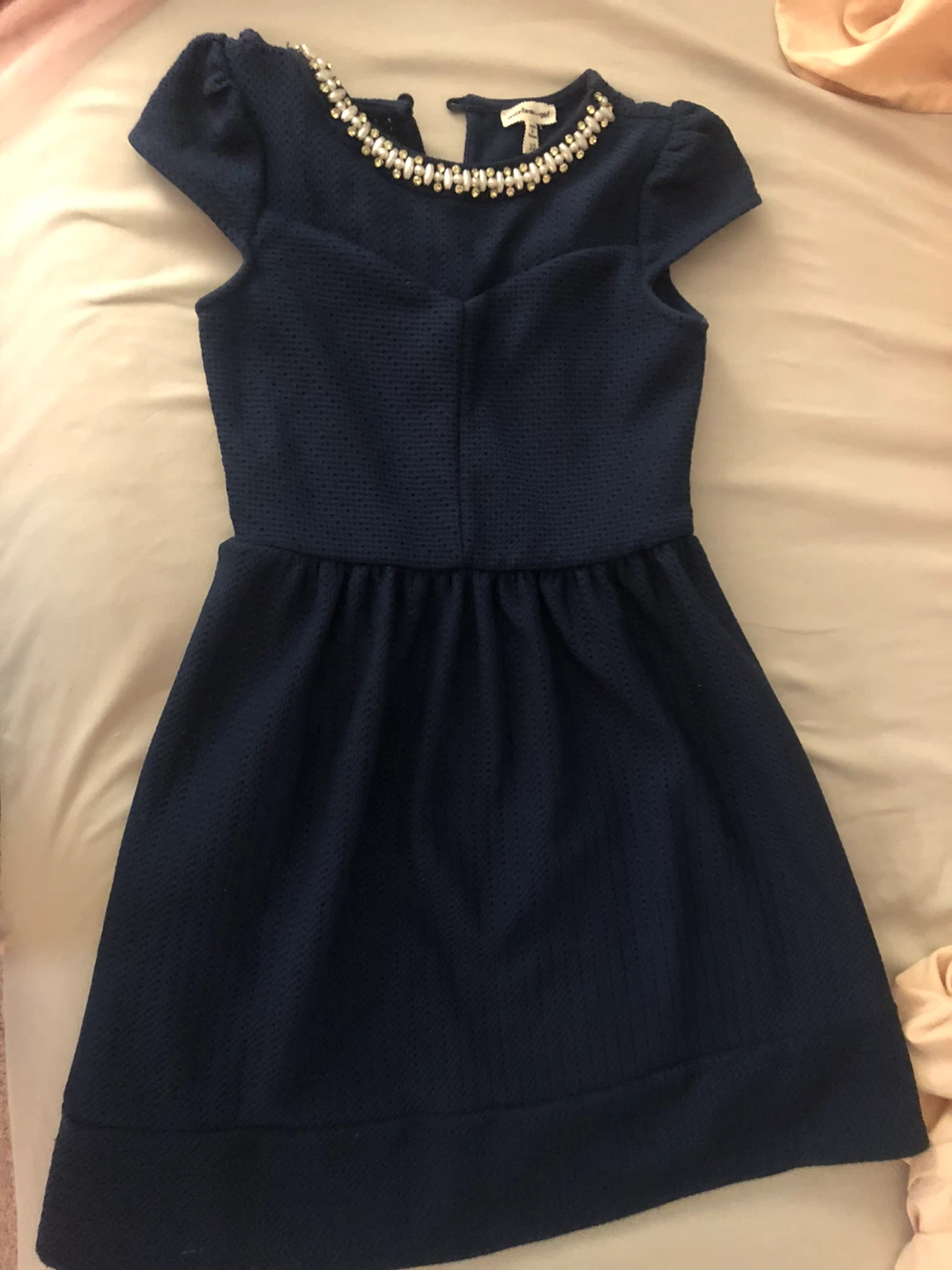 Montage Girl Navy Embellished Dress
