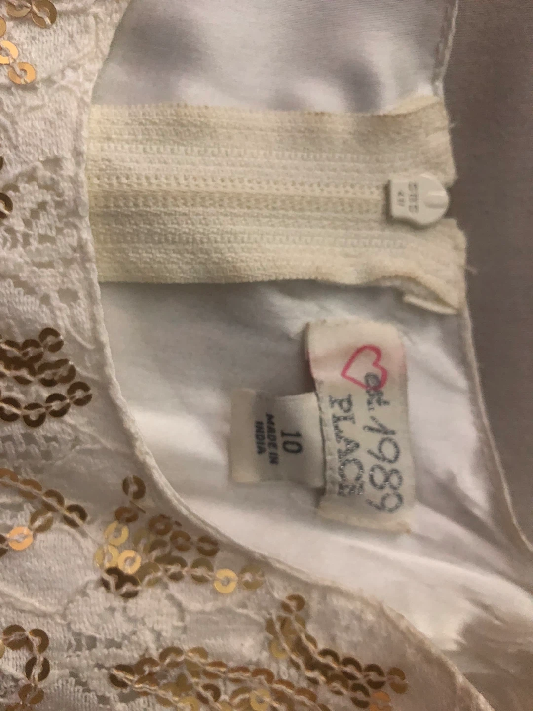 The Children's Place White & Gold Sequin Dress - Size 10 - photo 3