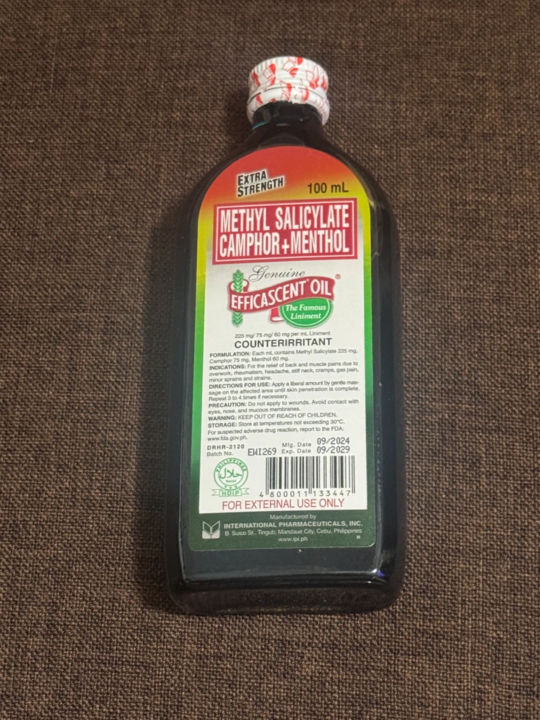 Efficascent Oil Methyl Salicylate Camphor+Menthol 100 mL