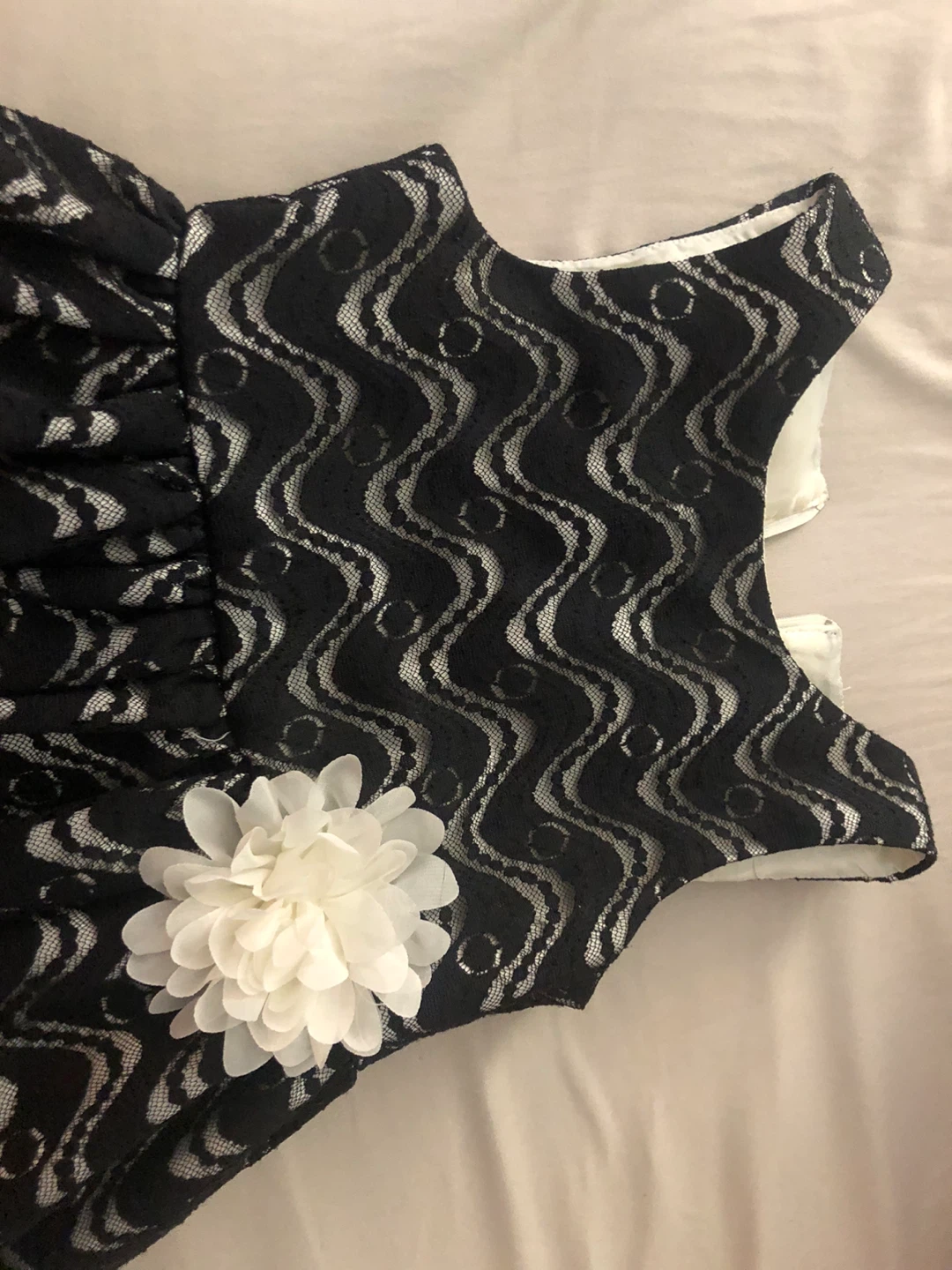 Mia Juliana Black Lace Dress with Flower Detail - photo 2