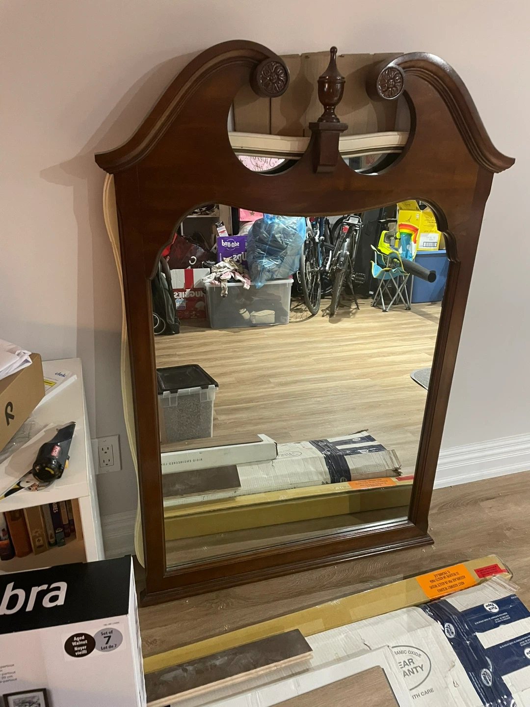 Vintage Wood Framed Mirror