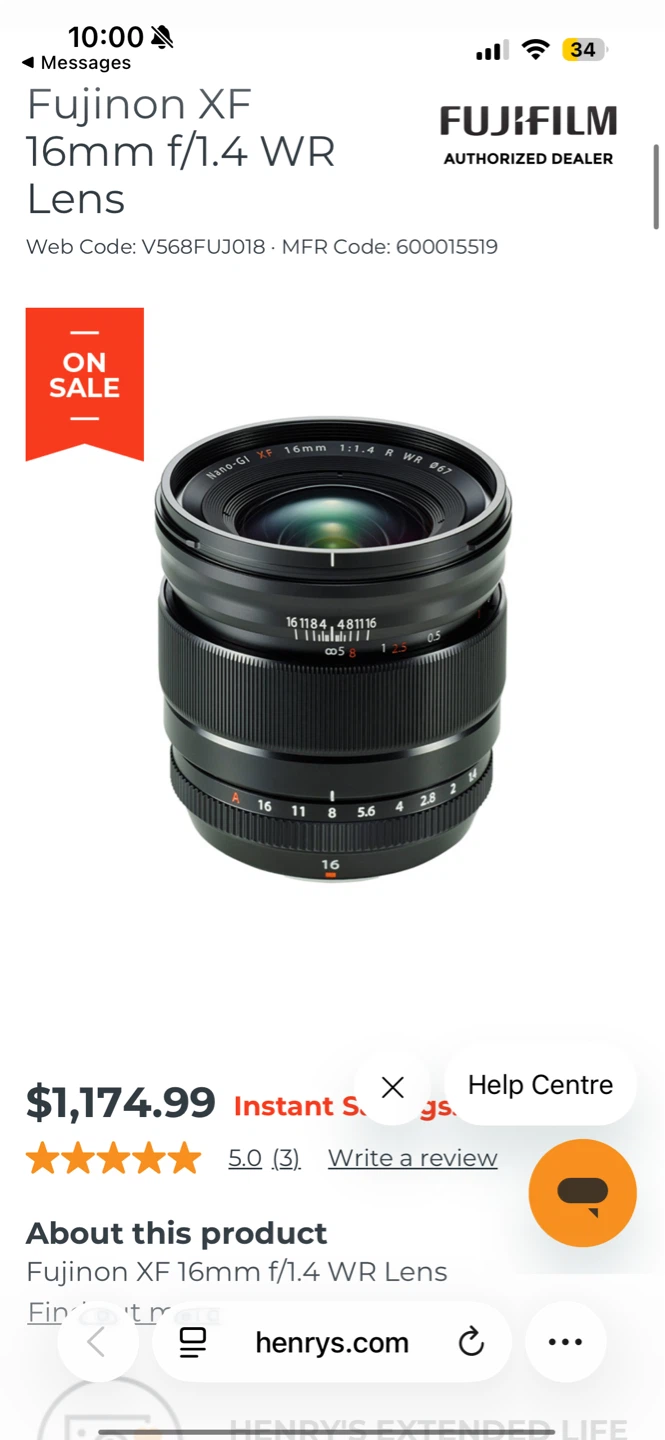 Fujinon XF 16mm f/1.4 WR Lens - photo 2
