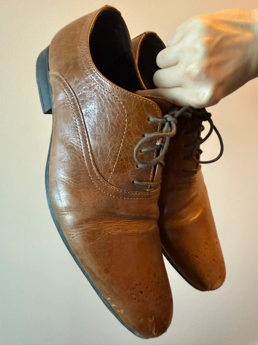 Topman Brown Leather Oxford Shoes - photo 5