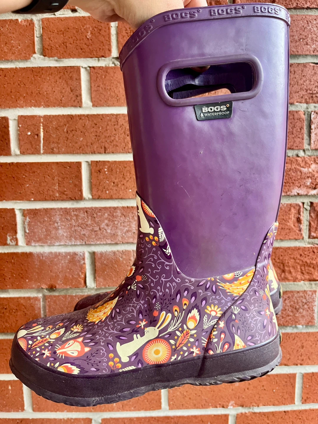 Bogs Purple Floral Waterproof Boots - Kids Size 6 - photo 4