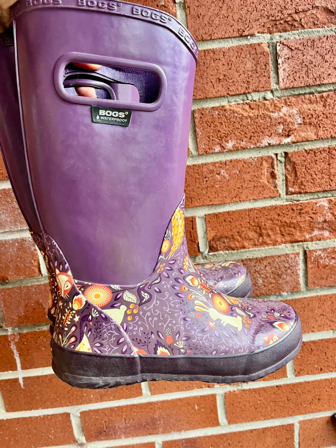 Bogs Purple Floral Waterproof Boots - Kids Size 6