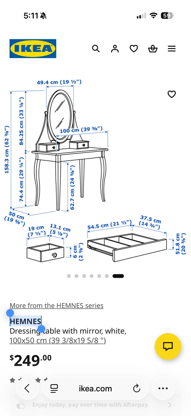 IKEA HEMNES Vanity with Mirror - photo 2