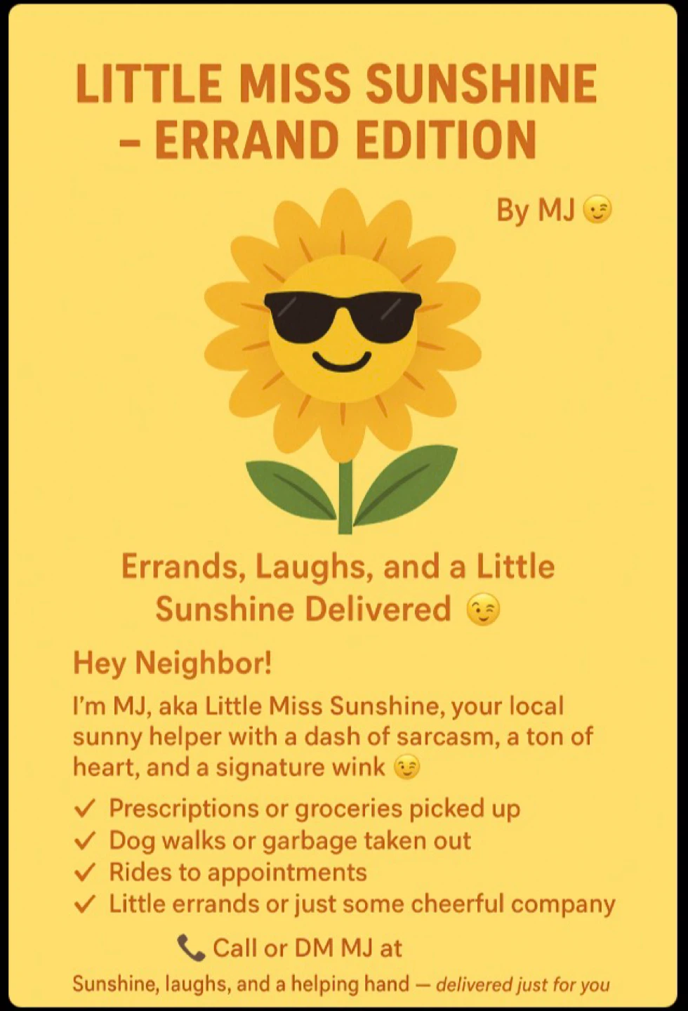 Little Miss Sunshine Errand Edition Service