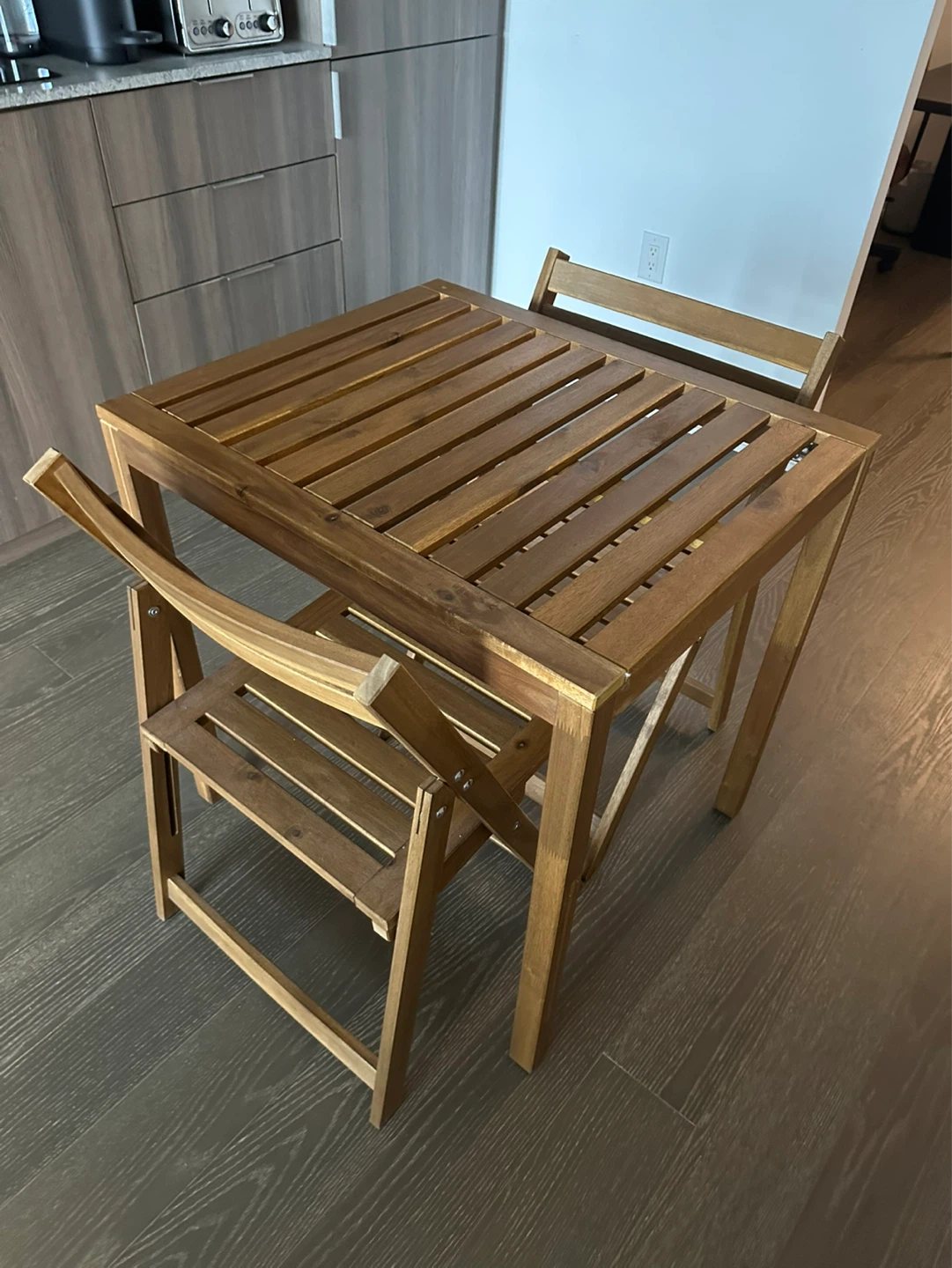 Wooden Dining Set with Two Chairs