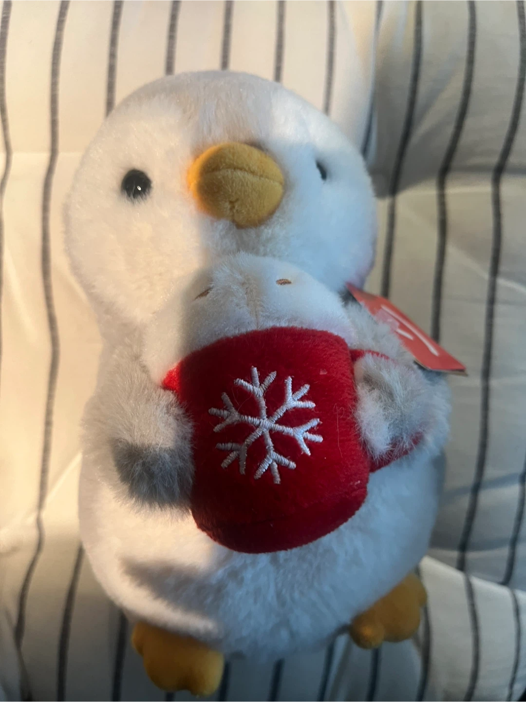 Plush Penguin with Red Mug