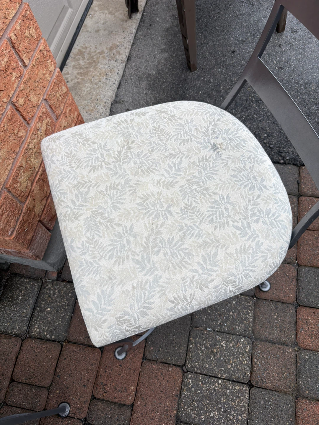 Wrought Iron custom  Glass Top Dining Table with 6 Fabric Chairs - photo 3